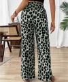 Kadın Süprem Kumaş Beli Lastikli Leopar Desen Pantolon