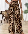 Kadın Süprem Kumaş Beli Lastikli Leopar Desen Pantolon