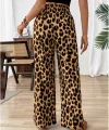 Kadın Süprem Kumaş Beli Lastikli Leopar Desen Pantolon