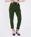Kadın Tam Kalıp Basic Eşofman Pantolon - Haki
