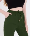 Kadın Tam Kalıp Basic Eşofman Pantolon - Haki