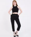 Kadın Tam Kalıp Basic Eşofman Pantolon - Siyah