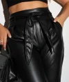 Kadın Tam Kalıp Süni Derİ Pantolon - Siyah