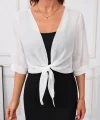 Kadın Truvakar Kol önden Bağlamalı Kısa şifon Bolero Ceket