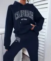 Kadın üç Iplik Kumaş California Kapşonlu Ikili Takım
