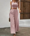 Kadın üstü Gipeli Crop Beli Lastikli Bol Pantolon Bürümcük Ikili Takım