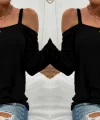 Kadın Uzun Kollu Askılı Viskon Bluz