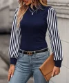 Kadın Uzun Kollu Balıkçı Yaka Bürümcük Bluz