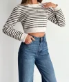 Kadın Uzun Kollu Balıkçı Yaka Crop Triko Bluz