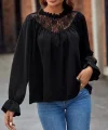 Kadın Uzun Kollu Balıkçı Yaka Dantelli Sandy Bluz