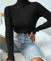 Kadın Uzun Kollu Balıkçı Yaka Kaşkorse Bluz
