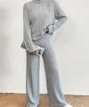 Kadın Uzun Kollu Balıkçı Yaka şardonlu Bluz Ve Pantolon Ikili Takım