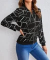 Kadın Uzun Kollu Baskılı Dalgıç Ceket