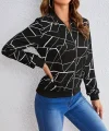 Kadın Uzun Kollu Baskılı Dalgıç Ceket