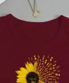 Kadın Uzun Kollu Bisiklet Yaka Ayçiçeği Desenli Viskon Bluz