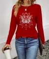 Kadın Uzun Kollu Bisiklet Yaka çiçek Desenli Viskon Bluz