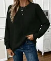 Kadın Uzun Kollu Bisiklet Yaka Düşük Omuz Detaylı Triko Bluz