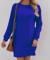 Kadın Uzun Kollu Bisiklet Yaka Iki Iplik Elbise