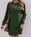 Kadın Uzun Kollu Bisiklet Yaka Iki Iplik Elbise