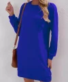 Kadın Uzun Kollu Bisiklet Yaka Iki Iplik Elbise