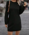 Kadın Uzun Kollu Bisiklet Yaka Iki Iplik Elbise