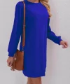 Kadın Uzun Kollu Bisiklet Yaka Iki Iplik Elbise
