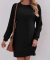 Kadın Uzun Kollu Bisiklet Yaka Iki Iplik Elbise