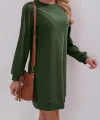 Kadın Uzun Kollu Bisiklet Yaka Iki Iplik Elbise