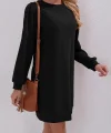 Kadın Uzun Kollu Bisiklet Yaka Iki Iplik Elbise