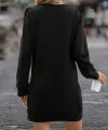 Kadın Uzun Kollu Bisiklet Yaka Iki Iplik Elbise