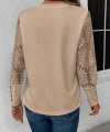 Kadın Uzun Kollu Bisiklet Yaka Kolları çiçekli Waffle Bluz