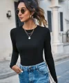 Kadın Uzun Kollu Bisiklet Yaka Süprem Bluz
