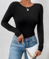 Kadın Uzun Kollu Bisiklet Yaka Süprem Bluz
