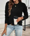 Kadın Uzun Kollu Bisiklet Yaka Triko Bluz