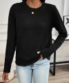 Kadın Uzun Kollu Bisiklet Yaka Triko Bluz