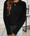Kadın Uzun Kollu Bisiklet Yaka Triko Bluz