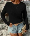 Kadın Uzun Kollu Bisiklet Yaka Triko Bluz