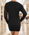 Kadın Uzun Kollu Bisiklet Yaka Triko Elbise(çorapsız)