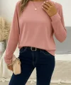 Kadın Uzun Kollu Bisiklet Yaka Viskon Bluz