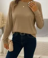 Kadın Uzun Kollu Bisiklet Yaka Viskon Bluz
