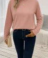 Kadın Uzun Kollu Bisiklet Yaka Viskon Bluz