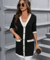 Kadın Uzun Kollu Cepli önden Düğmeli Uzun Modal Ceket