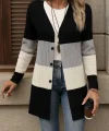 Kadın Uzun Kollu çok Renkli önden Düğmeli Uzun Ceket