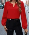 Kadın Uzun Kollu Damla Detaylı Ithal Krep Bluz