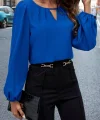 Kadın Uzun Kollu Damla Detaylı Ithal Krep Bluz