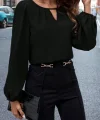 Kadın Uzun Kollu Damla Detaylı Ithal Krep Bluz