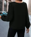Kadın Uzun Kollu Damla Detaylı Ithal Krep Bluz