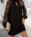Kadın Uzun Kollu Damla Detaylı Sandy Mini Elbise