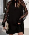 Kadın Uzun Kollu Damla Detaylı Sandy Mini Elbise