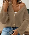 Kadın Uzun Kollu Düğme Detay Triko Bluz